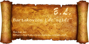 Bartakovics László névjegykártya