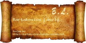 Bartakovics László névjegykártya