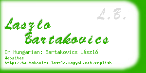 laszlo bartakovics business card