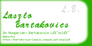 laszlo bartakovics business card